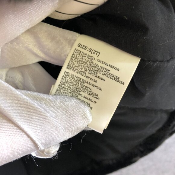 Rothschild Girls 2T Winter Coat Jacket Faux Fur Plush Leopard Black White Hooded - Picture 6 of 6